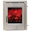 Ekol inset 5 light ivory enamel woodburning stove 5kw