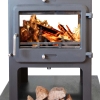 Ekol Clarity double sided woodburning stove high leg model