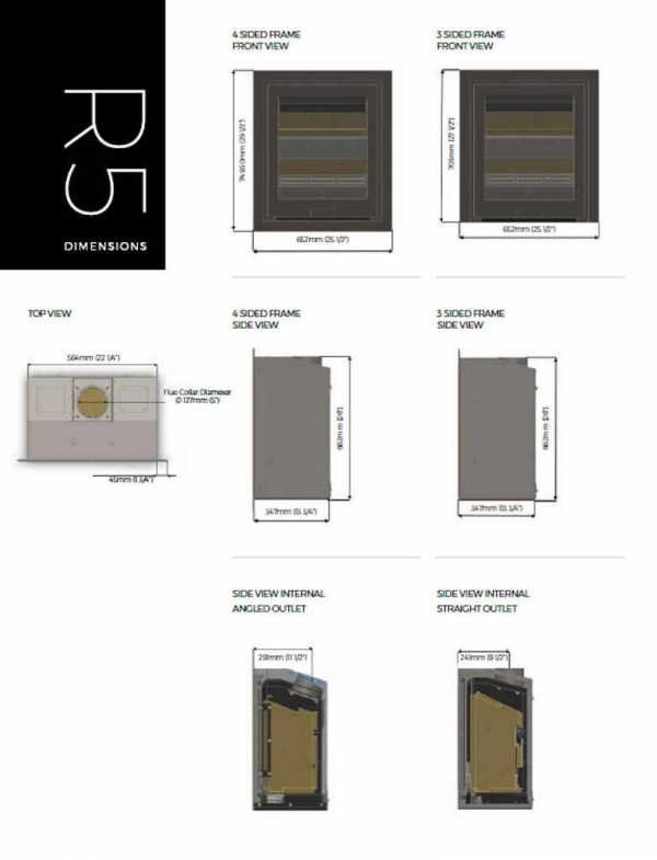 Di Lusso R5 Stove Wood burning stove specifications