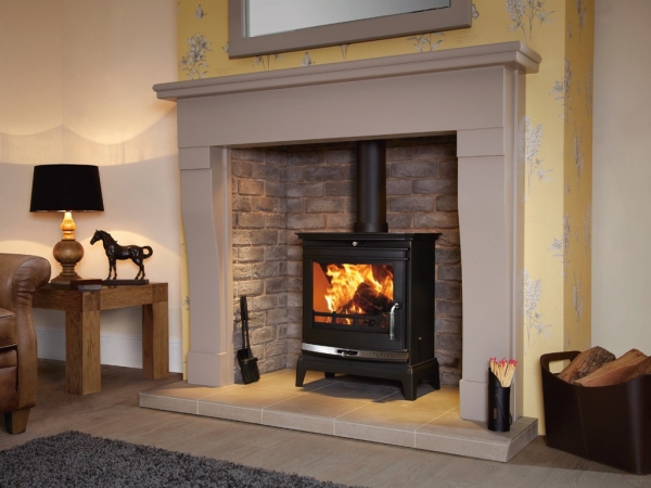 Flavel Rochester 7 multifuel stove silver trim