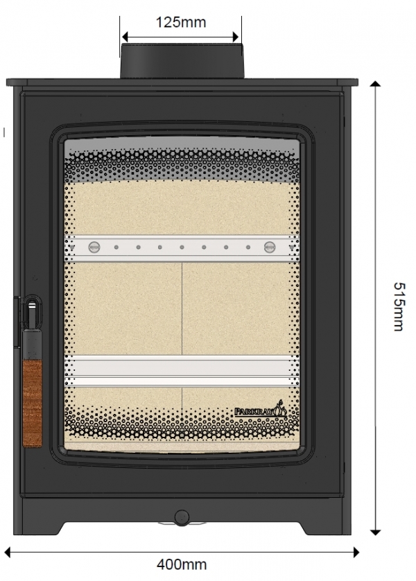 parkray aspect 4 woodburning stove front dimensions